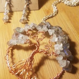 Labradorite + Aquamarine matched set